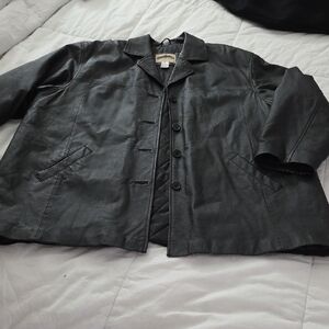 Men's Classic Black Leather Jacket 80s Vintage